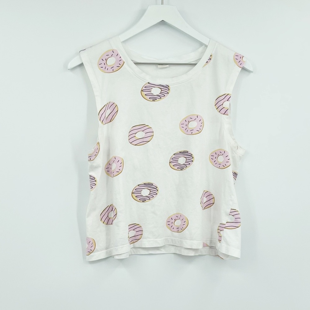 Darling Blue Donut Crop Tank Top Size XL
